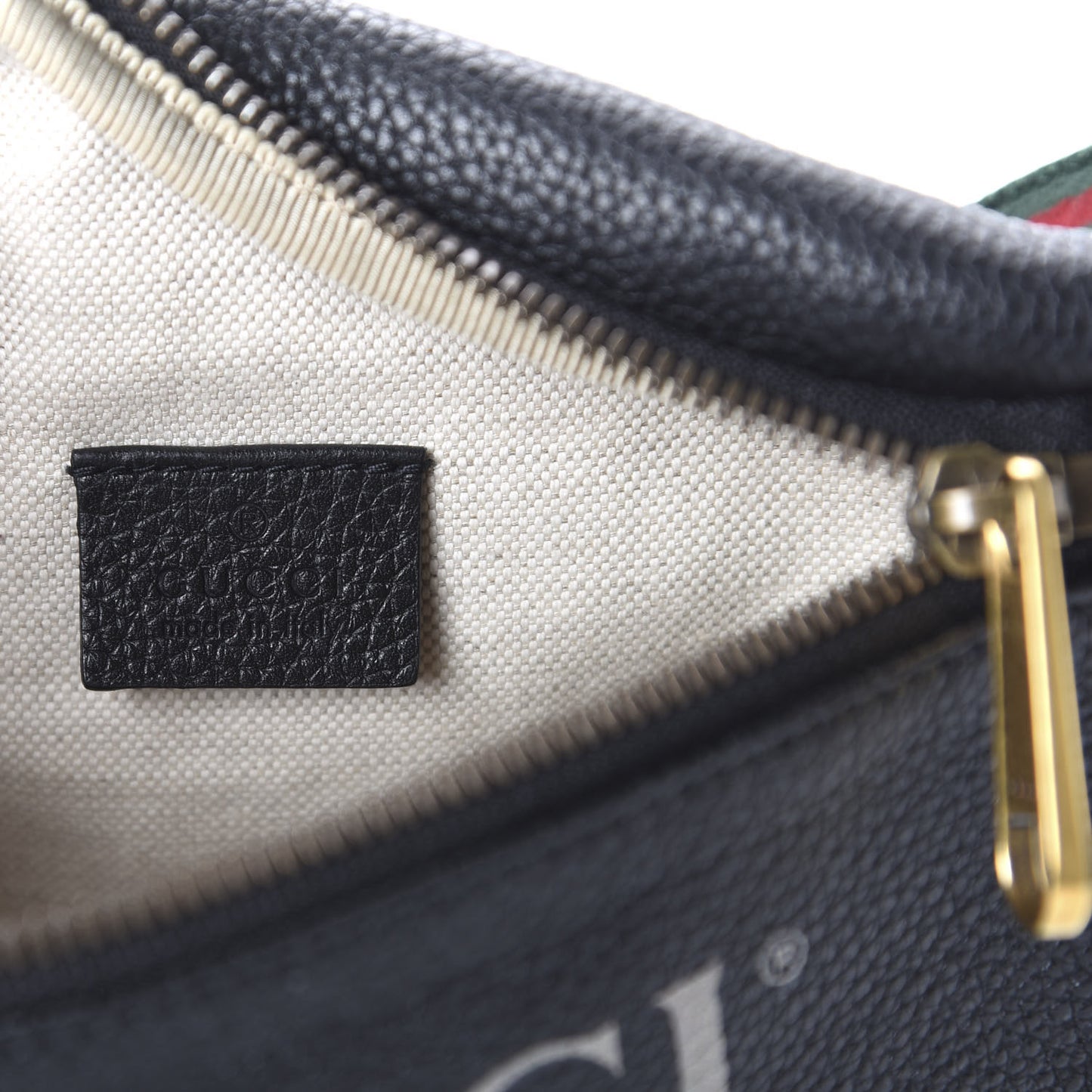 Grained Calfskin Small Logo Belt Bag Black