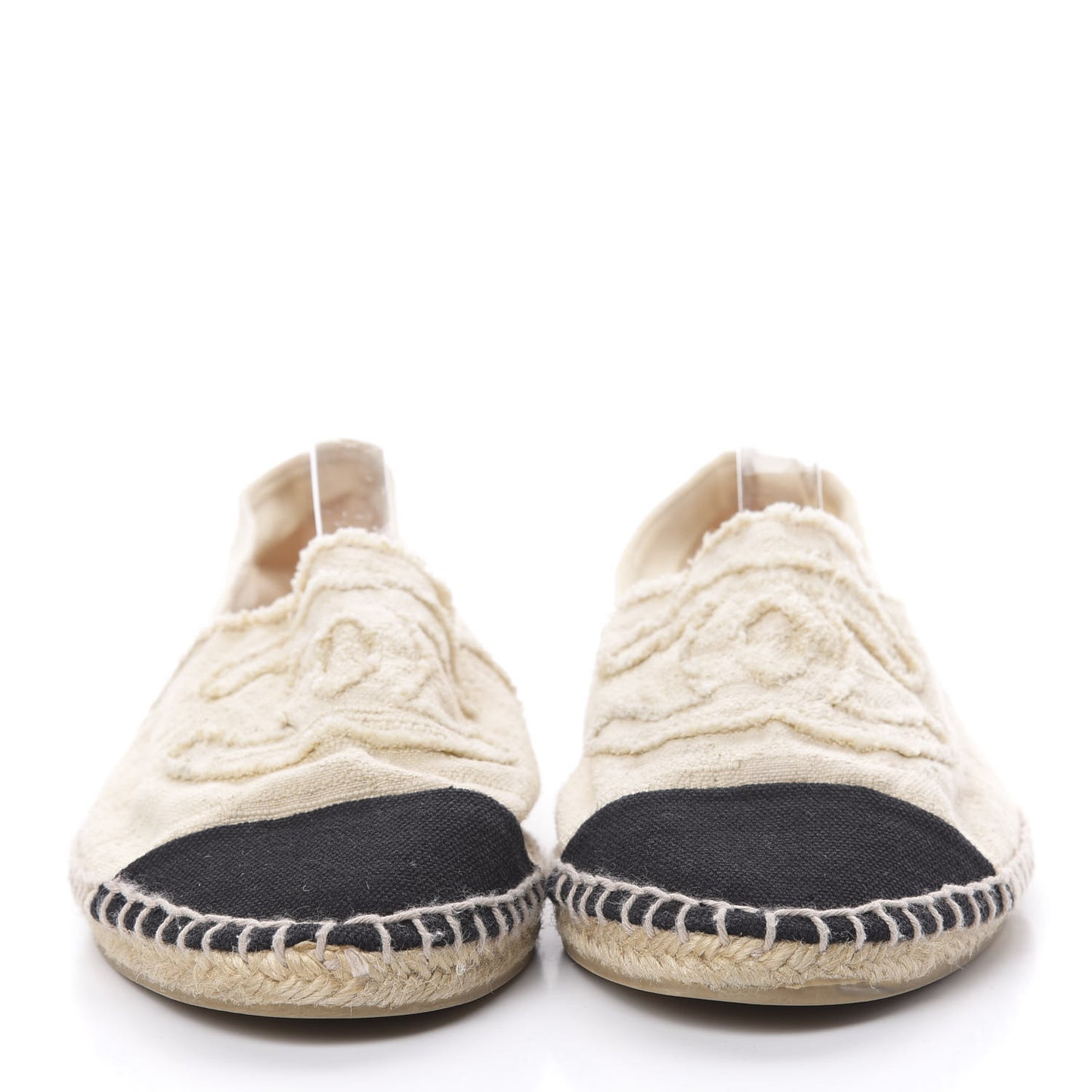 Linen CC Espadrilles 39 Beige Black