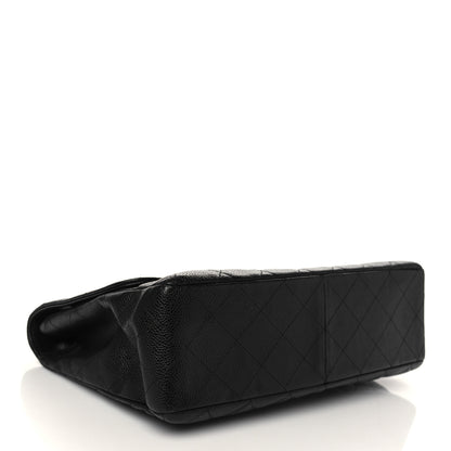 Chanel Caviar Quilted Jumbo Single Flap Bijoux Chain Black 3 of 9