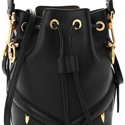 Fendi Vitello Century F is Fendi Eyebrow Monster Eyes Embossed Mini Mon Tresor Bucket Bag Black 8 of 11