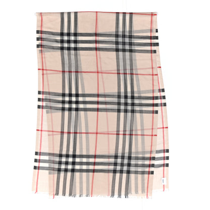 Burberry Wool Silk Gauze Giant Check Lightweight Scarf Stone 2 of 5