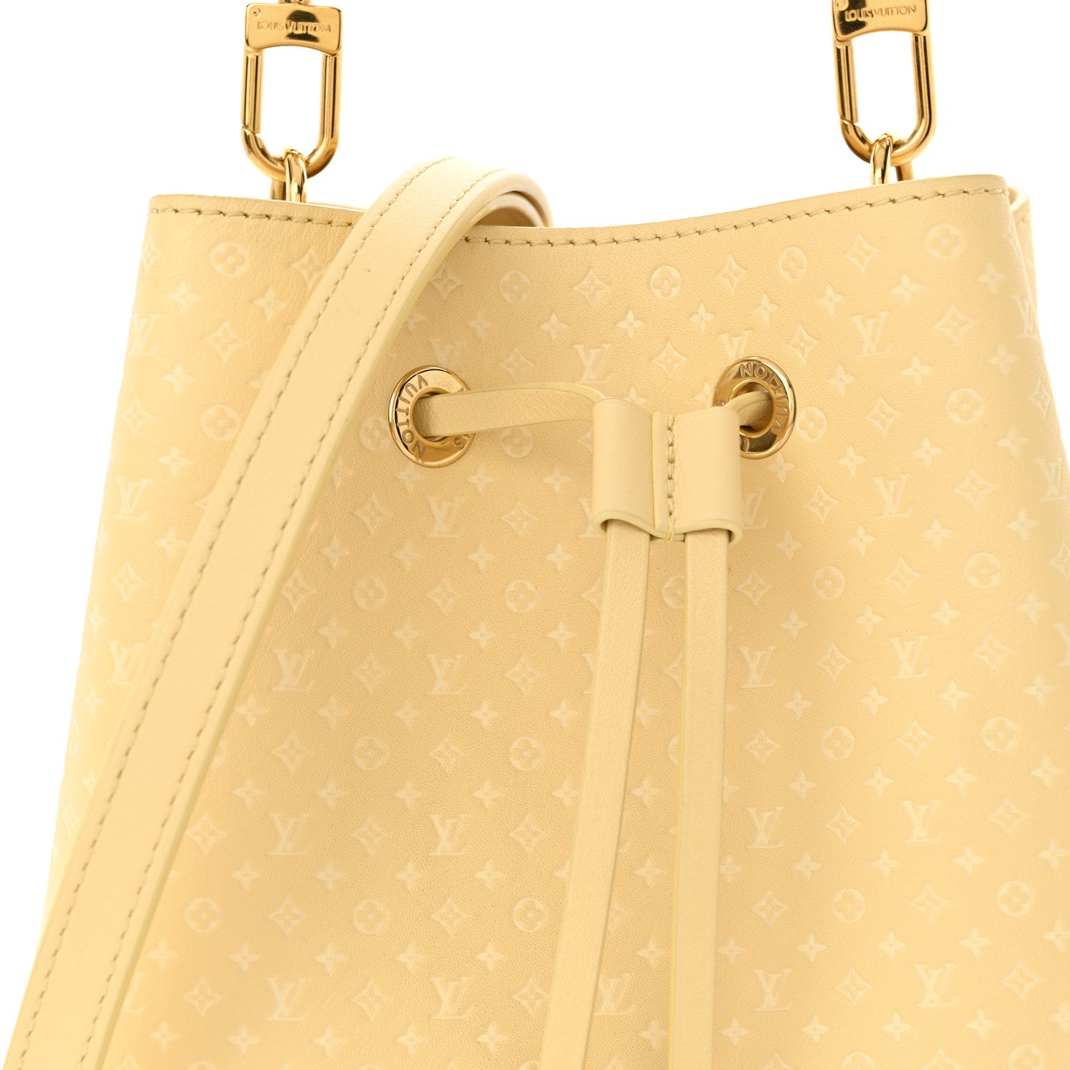 Louis Vuitton Calfskin Nanogram Embossed Neonoe BB Yellow 9 of 11