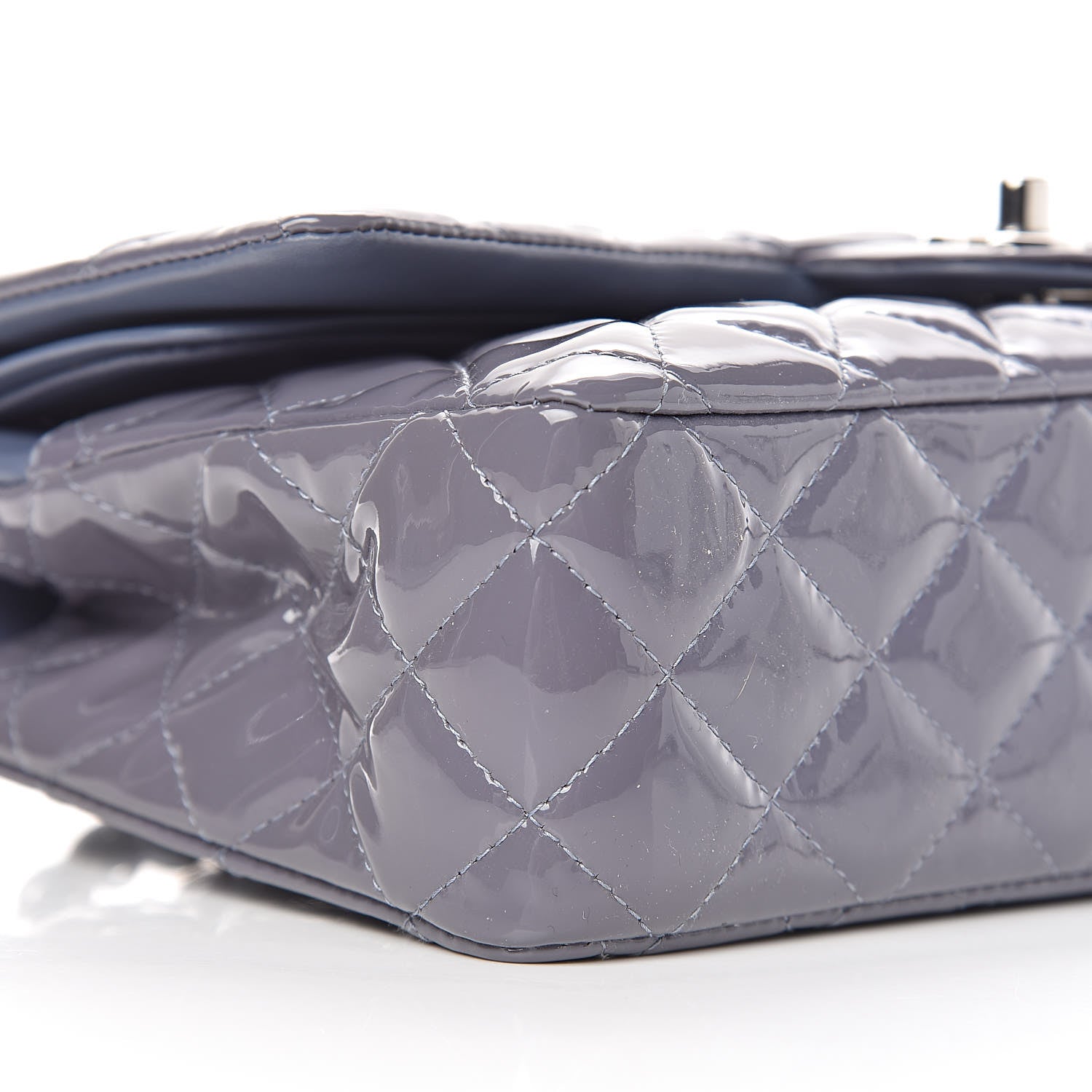 Chanel Patent Calfskin Quilted Medium Double Flap Light Purple 11 of 12