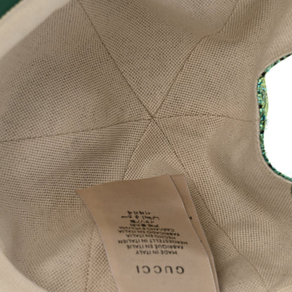 Gucci Silk Blend Jacquard Monogram Santa Barbara Baseball Hat S  Green Black Radiant 7 of 11