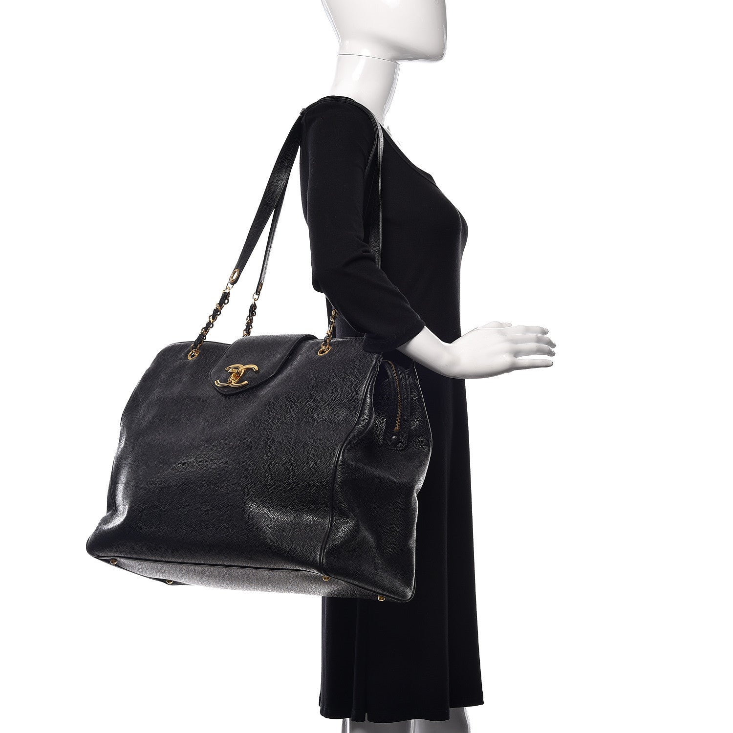 Chanel Caviar XL Weekender Bag Black 2 of 16