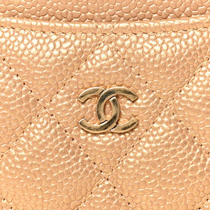 Chanel Metallic Caviar Quilted Card Holder Gold 9 of 9