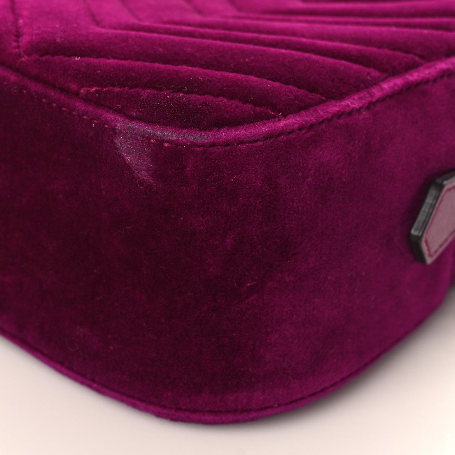 Gucci Velvet Matelasse Small GG Marmont Chain Shoulder Bag Fuchsia Violet Cyclamen 9 of 9
