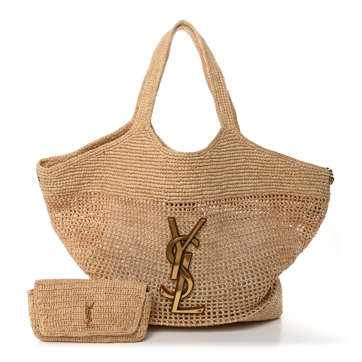 Saint Laurent Raffia Icare Shopping Tote Natural 3 of 12