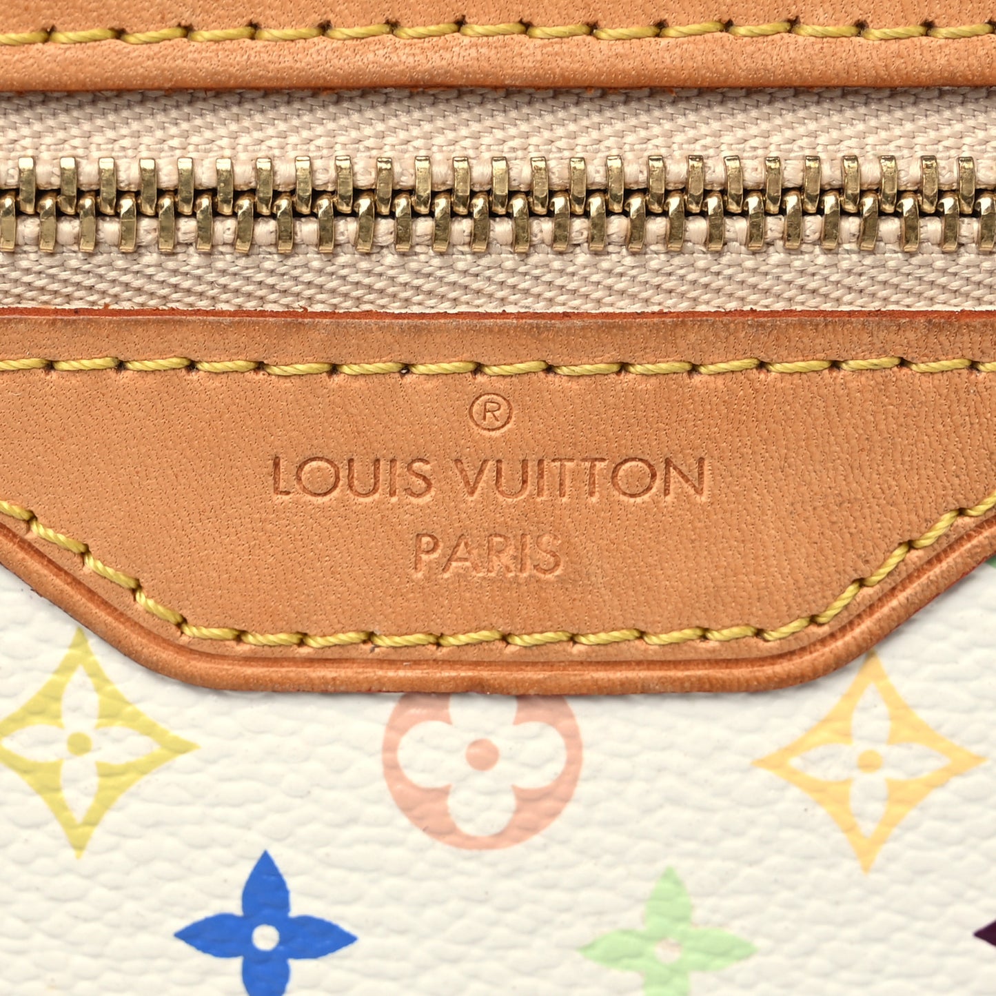 Monogram Multicolor Pochette Plate GM White