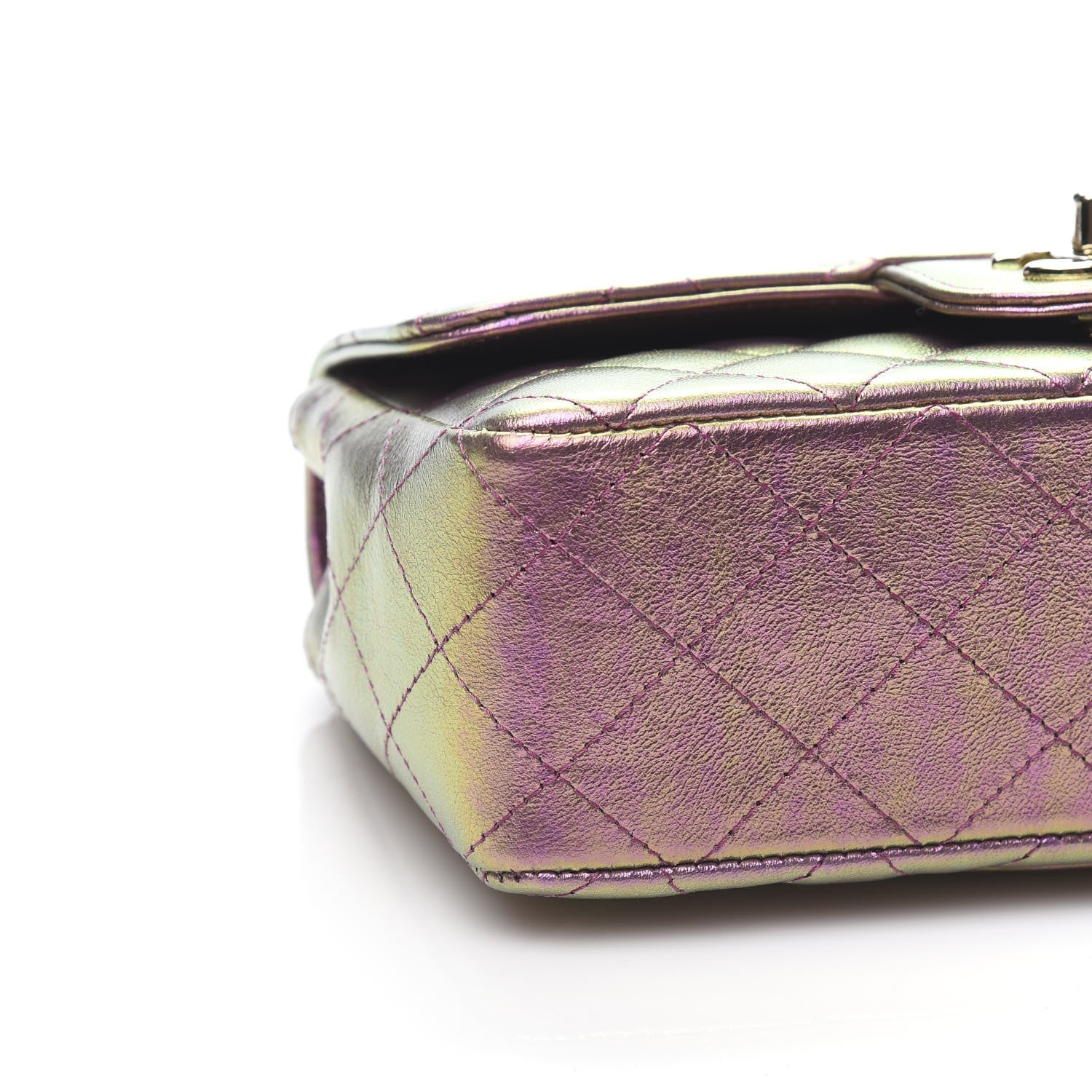Chanel Iridescent Lambskin Quilted Mini Rectangular Flap Purple 8 of 10