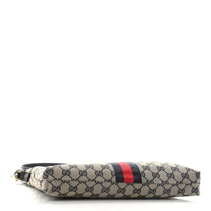 Gucci GG Supreme Monogram Web Flat Messenger Bag Navy 4 of 12