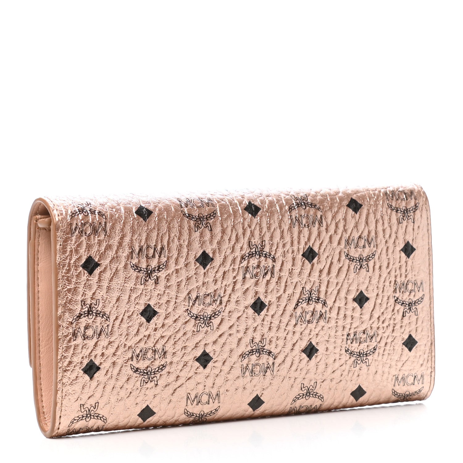 MCM Visetos Continental Flap Wallet Champagne Gold 3 of 7