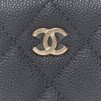 Chanel Caviar Quilted Zipped Key Holder Case Gray 8 of 11