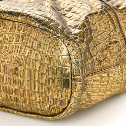 Givenchy Calfskin Crocodile Embossed Medium Nightingale Gold 8 of 10