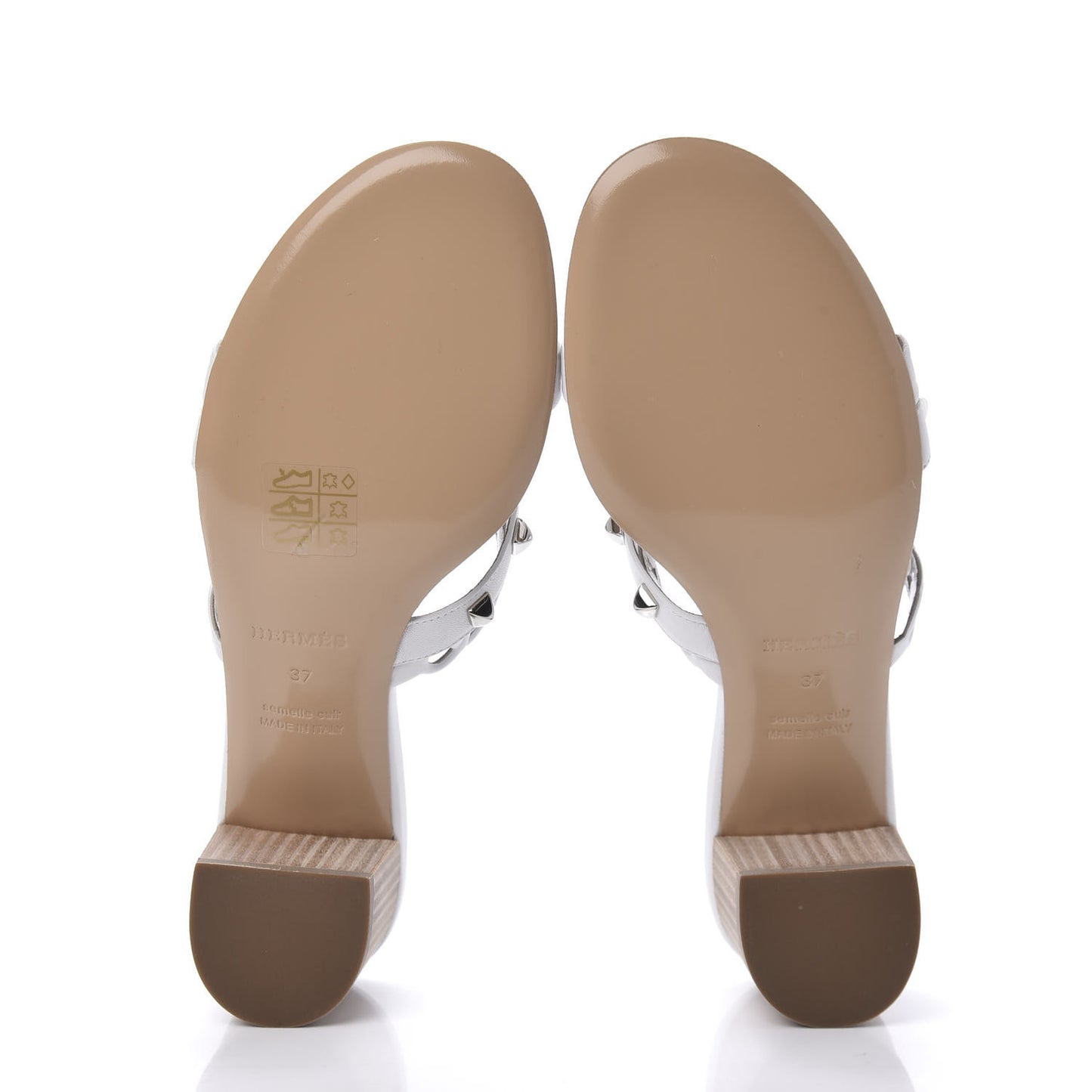 Nappa Studded Ajaccio Sandals 37 Blanc