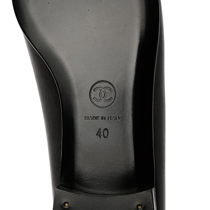 Chanel Lambskin Patent Cap Toe CC Ballerina Flats 40 Black 8 of 12