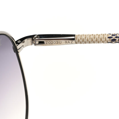 Louis Vuitton Damier Azur Conspiration Pilote Aviator Sunglasses Z0203U 6 of 10