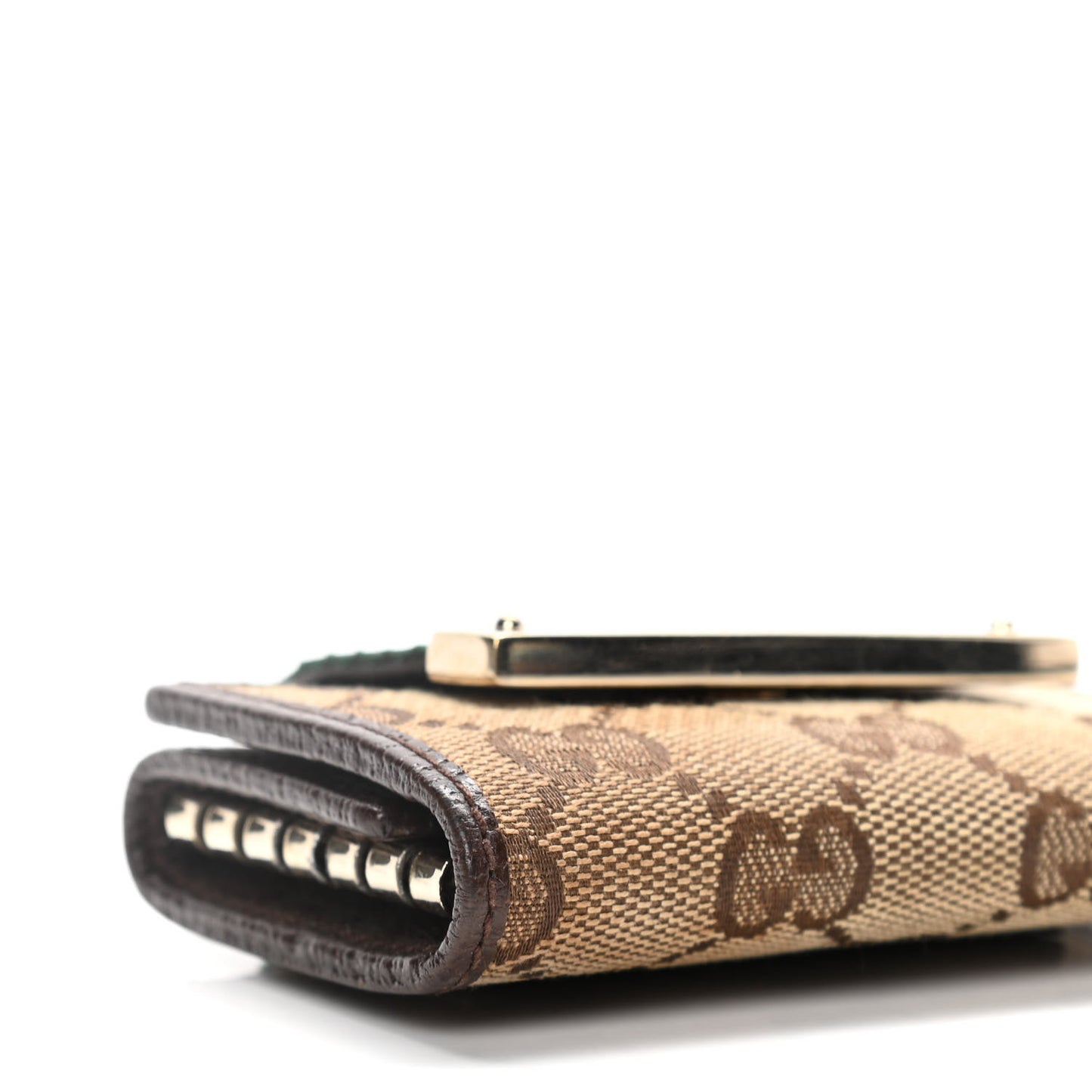 Monogram Calfskin Ladies Web 6 Key Holder Case Beige Ebony Cocoa