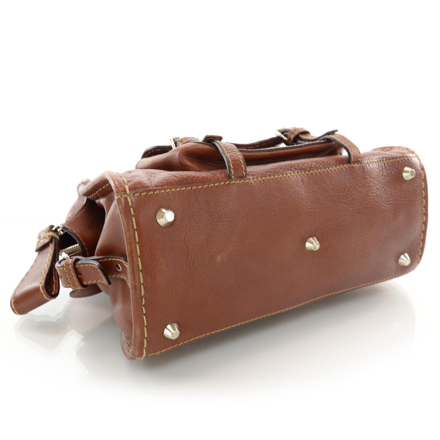 Chloe Leather Edith Satchel Brown 4 of 6