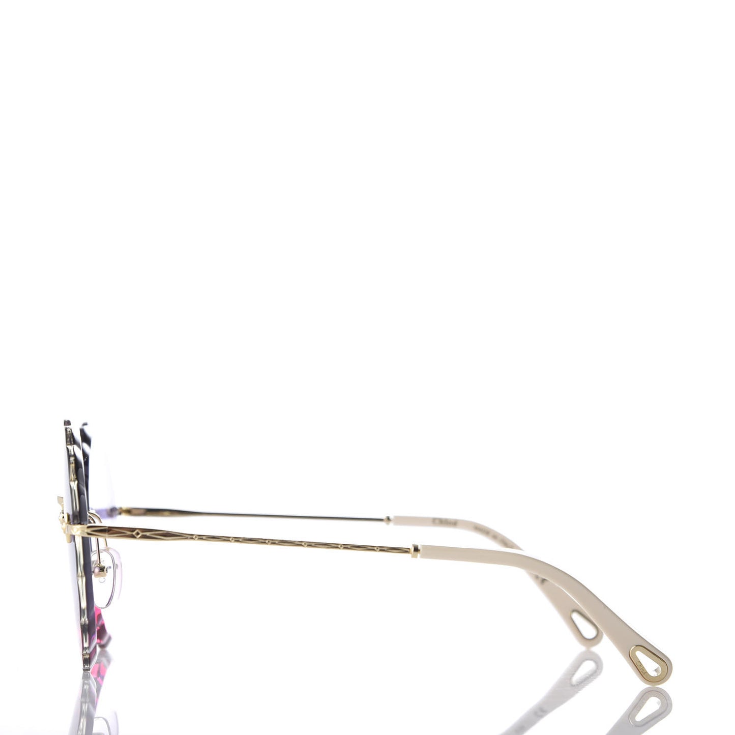 Rosie Bevelled Round Sunglasses CE142S Gold Gradient Pink