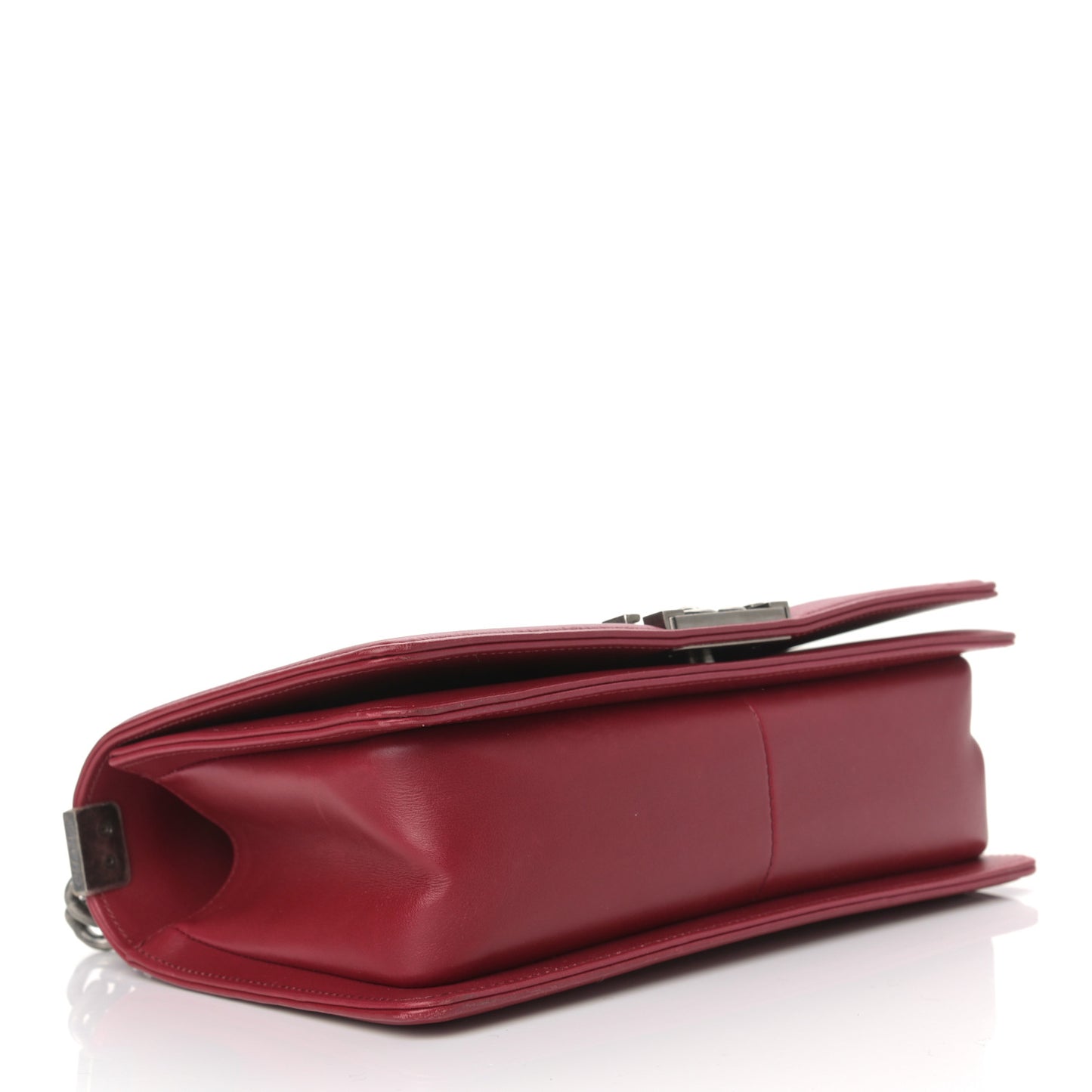 Calfskin Chevron Quilted Medium Boy Flap Red