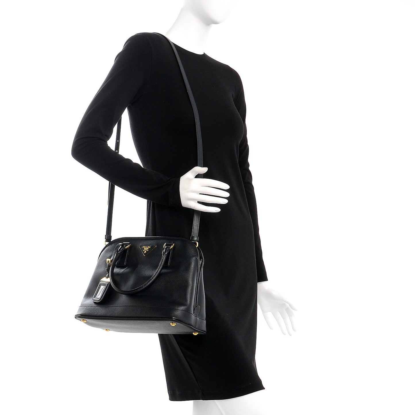 Saffiano Lux Open Promenade Tote Black