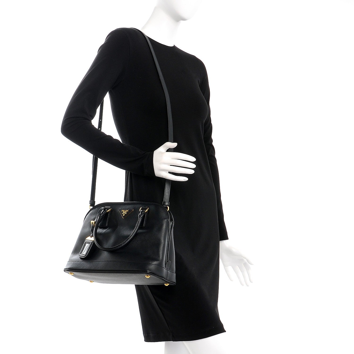 Prada Saffiano Lux Open Promenade Tote Black 2 of 9