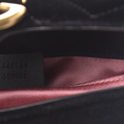 Gucci Velvet Matelasse Mini GG Marmont Shoulder Bag Black 7 of 12