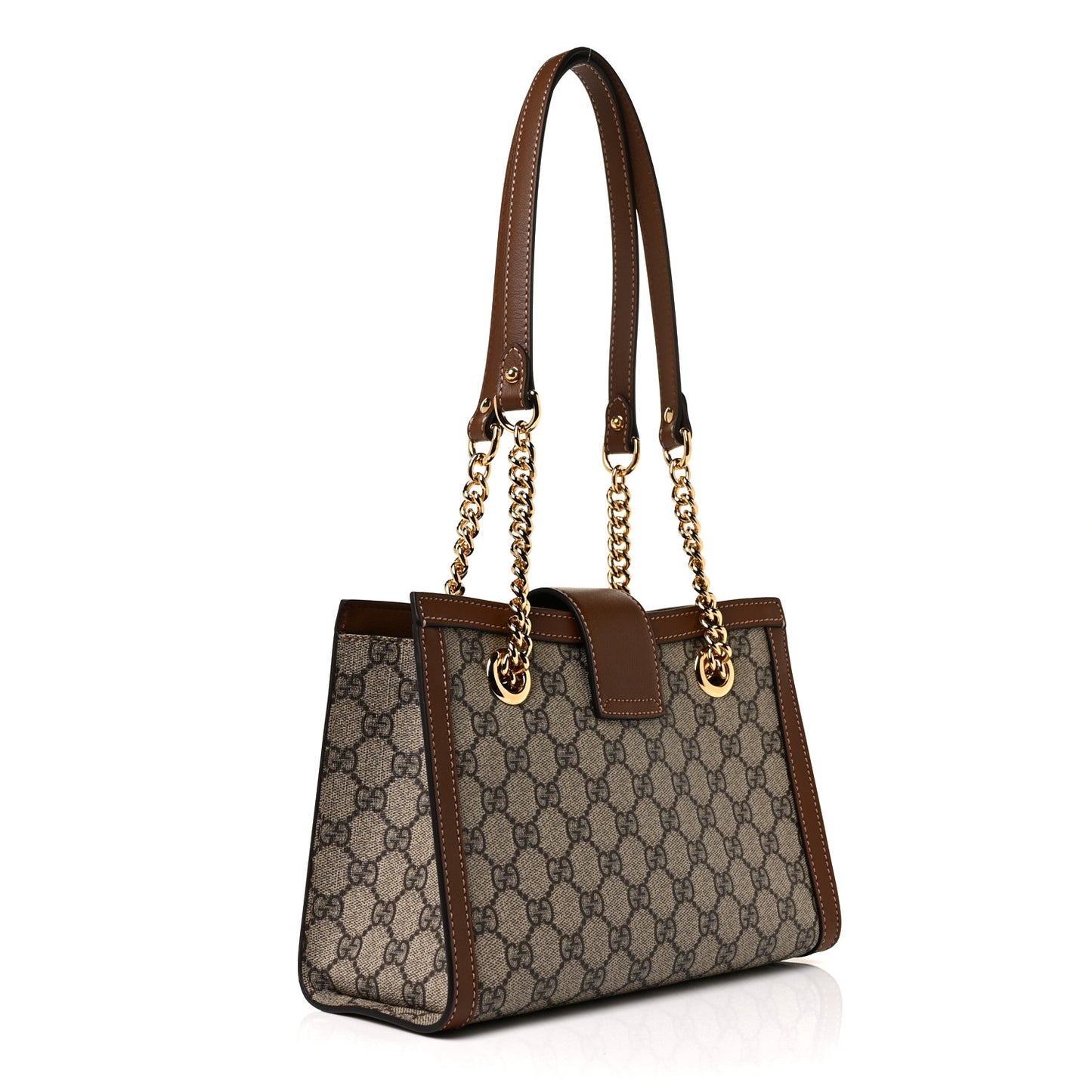 GG Supreme Monogram Calfskin Small Padlock Tote Beige Ebony Tuscany
