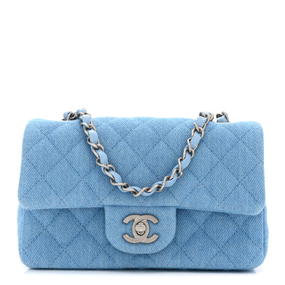 Chanel Denim Quilted Mini Rectangular Flap Blue 1 of 12