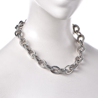 David Yurman Sterling Silver 16mm Large Oval Link Necklace 2 of 7