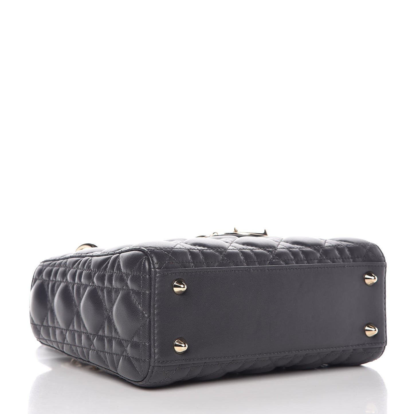 Lambskin Cannage Small Lucky Badges My Lady Dior Dark Grey