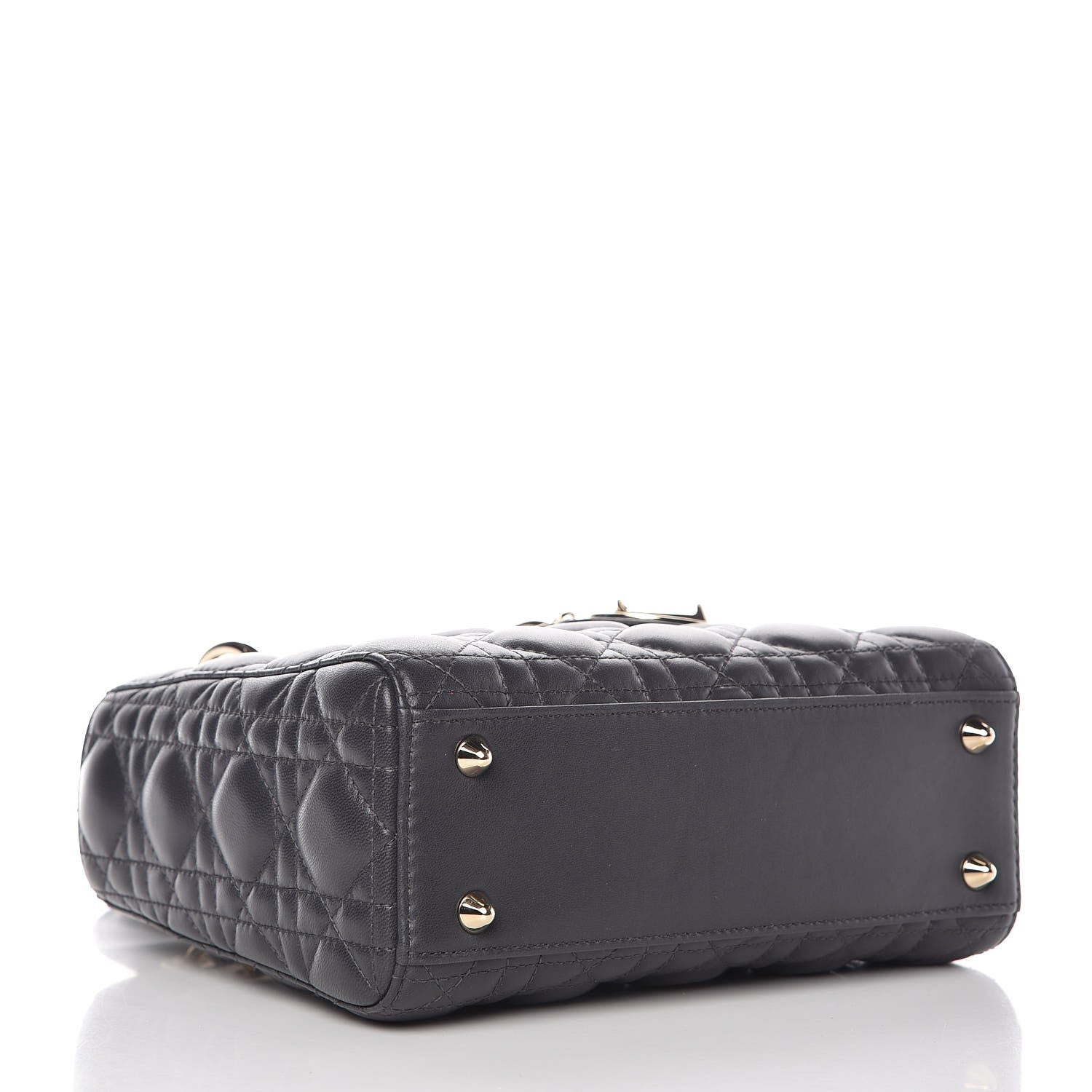 Christian Dior Lambskin Cannage Small Lucky Badges My Lady Dior Dark Grey 4 of 7