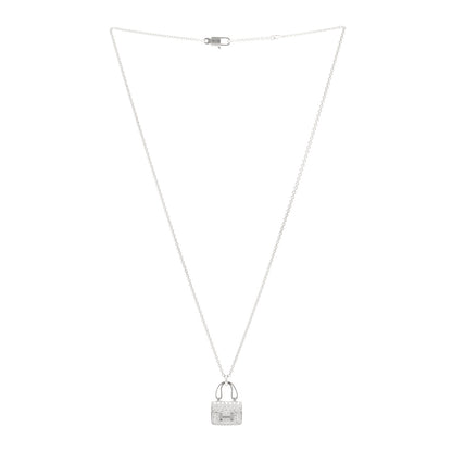 Hermes 18K White Gold Diamond Constance Amulettes Pendant Necklace 3 of 7