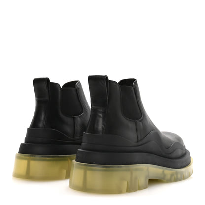 Bottega Veneta Calfskin The Tire Cropped Chelsea Short Boots 37 Black Transparent 5 of 7