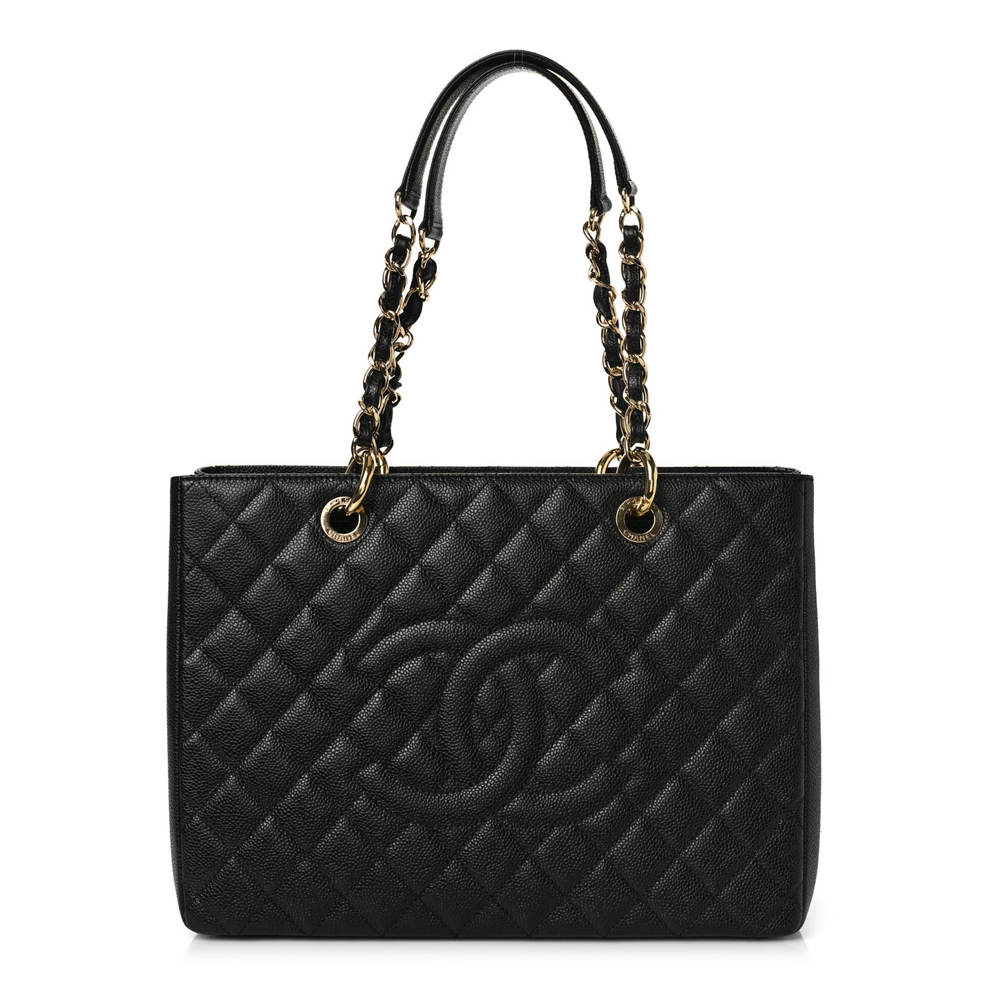 Caviar Quilted Grand Shopping Tote GST Black