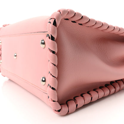 Fendi Vitello Seta Lace Up Medium Peekaboo Iconic Satchel Bubblegum 10 of 10