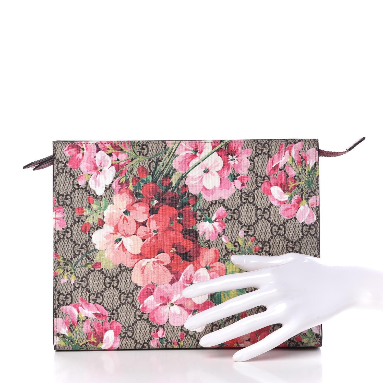 Gucci GG Supreme Monogram Blooms Large Cosmetic Case Beige Multicolor Dry Rose 2 of 10