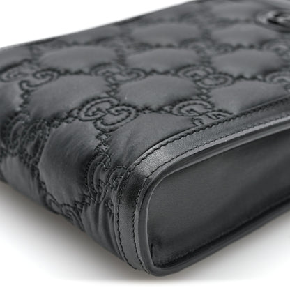 Gucci Nylon Calfskin Enamel GG Matelasse Mini Top Slip Handle Crossbody Bag Black 8 of 9