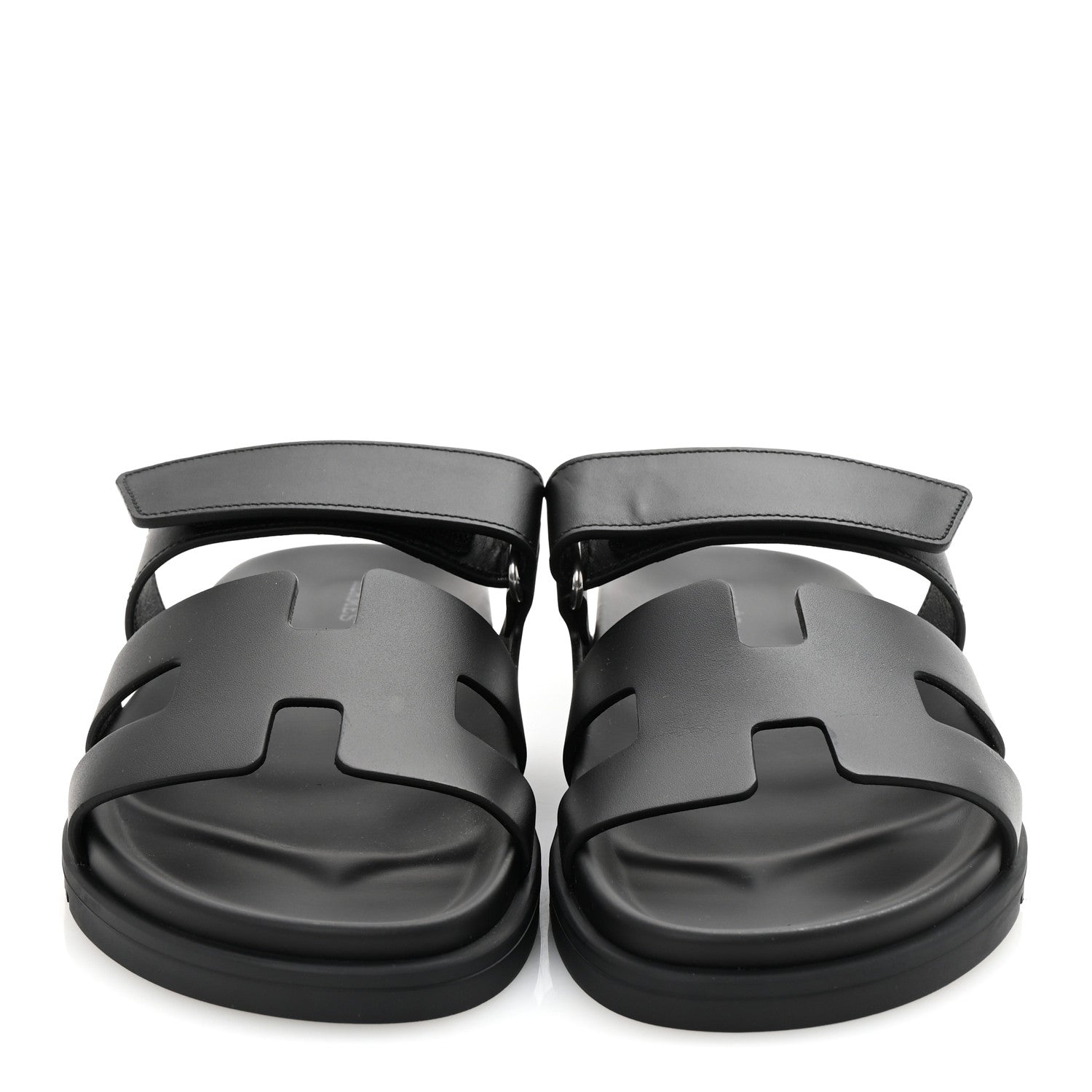 Hermes Calfskin Womens Chypre Sandals 37 Black 3 of 10
