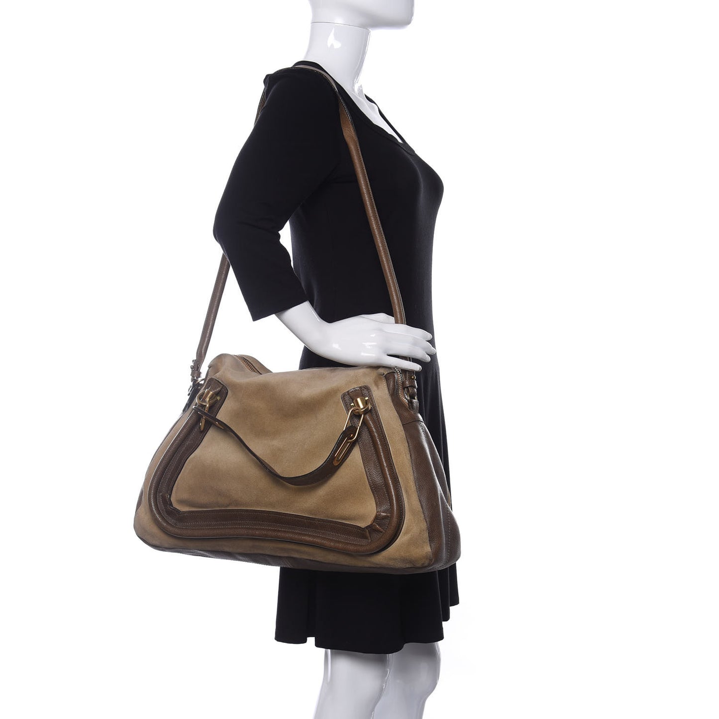 Suede Calfskin Large Paraty Khaki