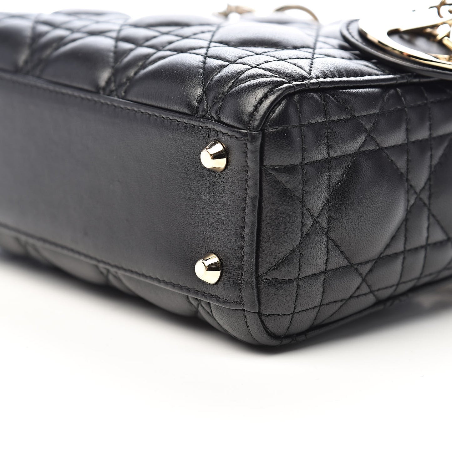 Lambskin Cannage Mini Lady Dior Black