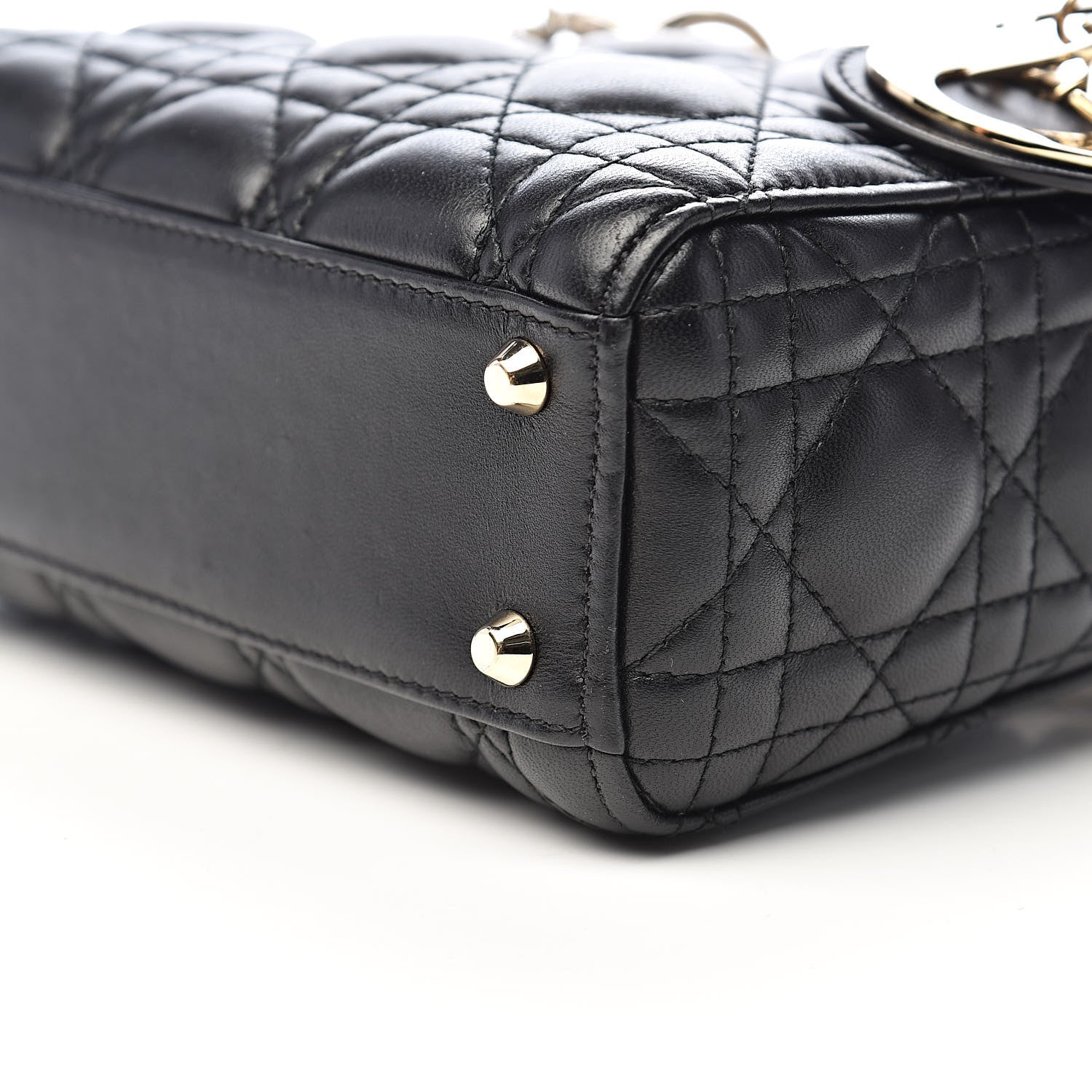 Christian Dior Lambskin Cannage Mini Lady Dior Black 12 of 13