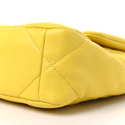Chanel Lambskin Quilted Medium Chanel 19 Flap Yellow 9 of 9