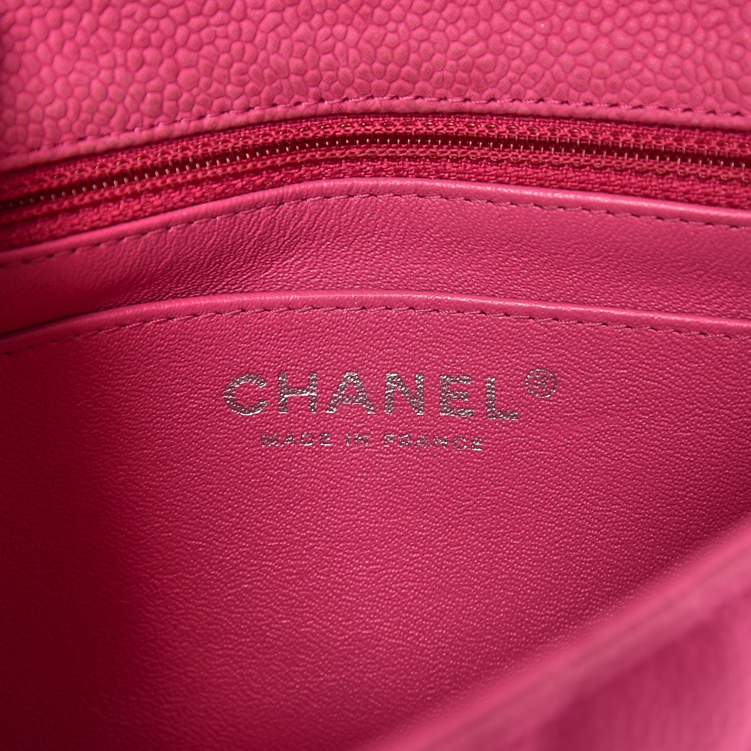 Chanel Iridescent Caviar Quilted Mini Square Flap Hot Pink 7 of 11
