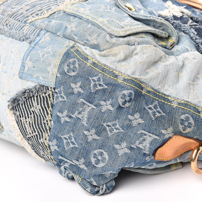 Louis Vuitton Denim Patchwork Cabby Tote Blue 7 of 16