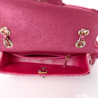Chanel Mirror Calfskin Metallic Lambskin Quilted Hollywood Boulevard Mini Flap With Star Coin Purse Pink 5 of 12