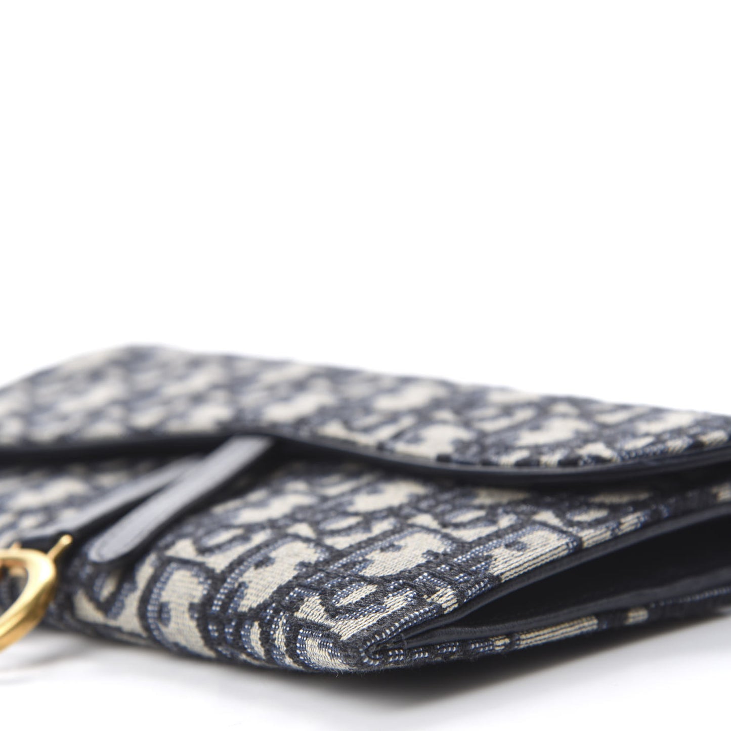 Oblique Saddle Chain Long Wallet Blue