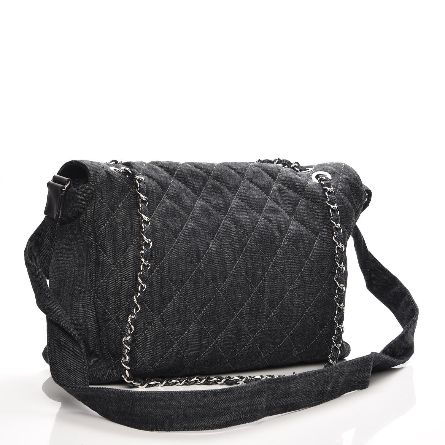 Chanel Denim Quilted Stretch Spirit Messenger Bag 4 of 8