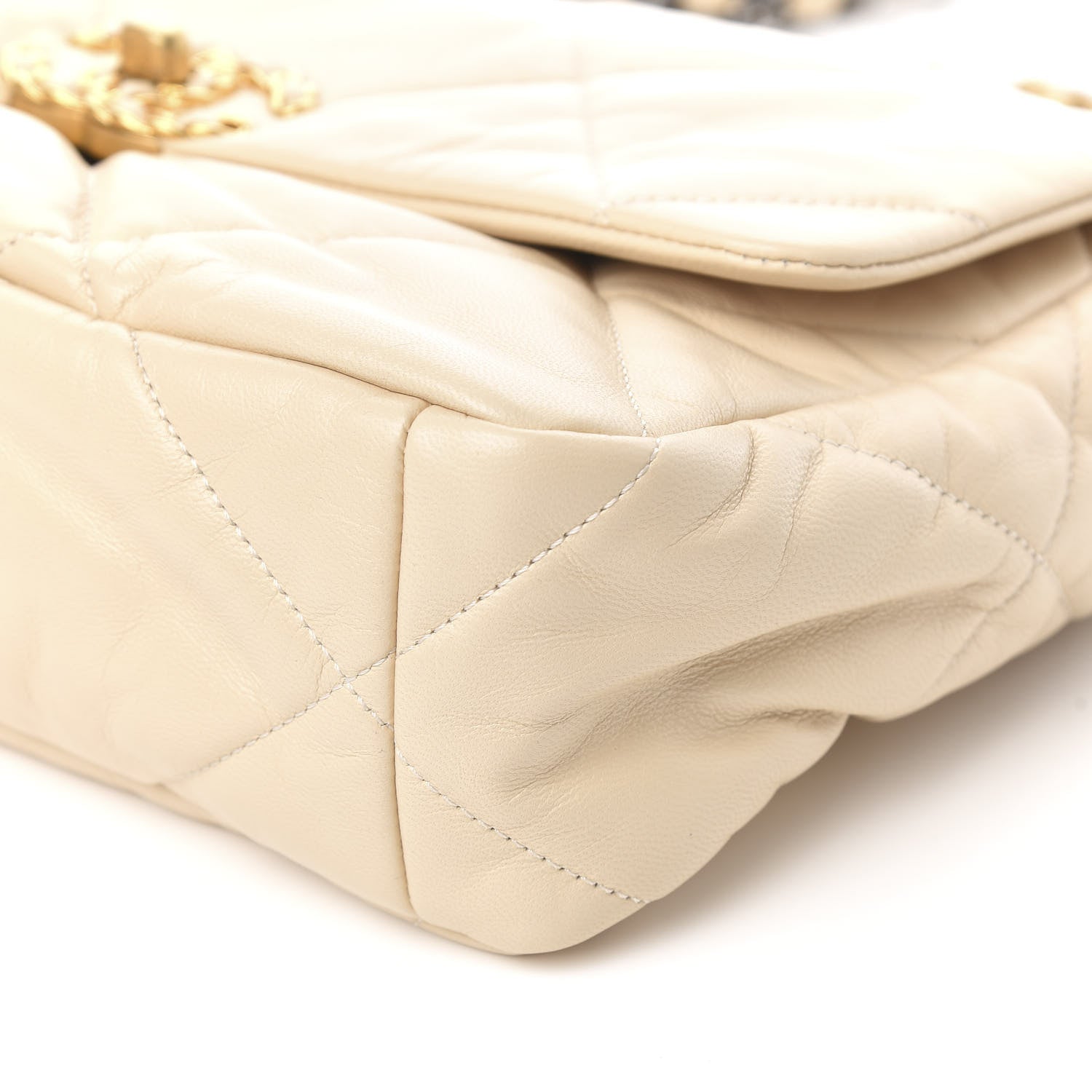 Chanel Goatskin Quilted Large Chanel 19 Flap Beige 9 of 10